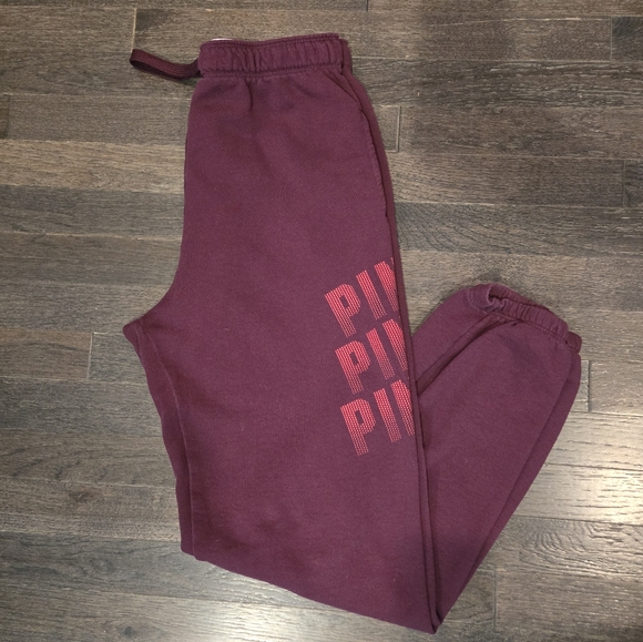 PINK Victoria's Secret Oversized Sweatpants - Burgandy, Pink - SZ Small - Picture 3 of 7